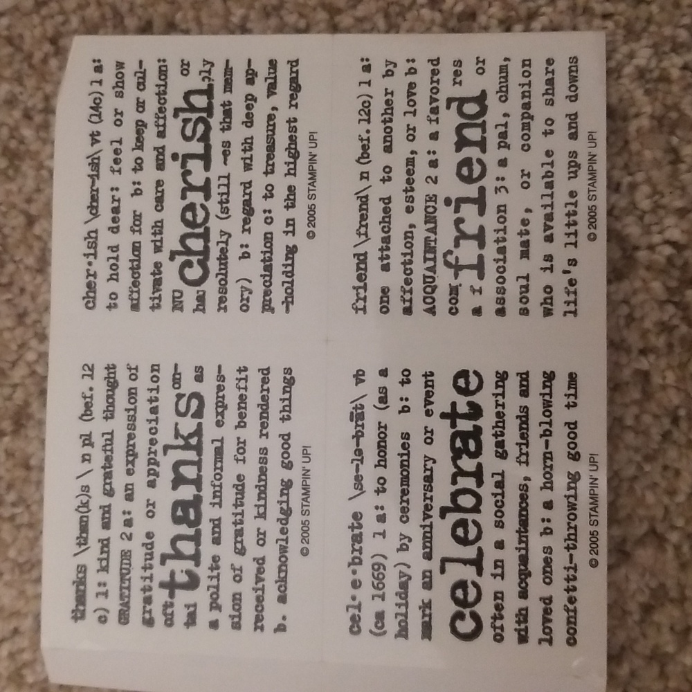 Stampin Up Lexicon of Love wooden stamp set.